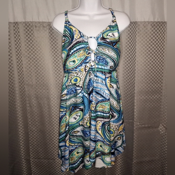 Paisley Print Women's Swim Top - Picture 5 of 8